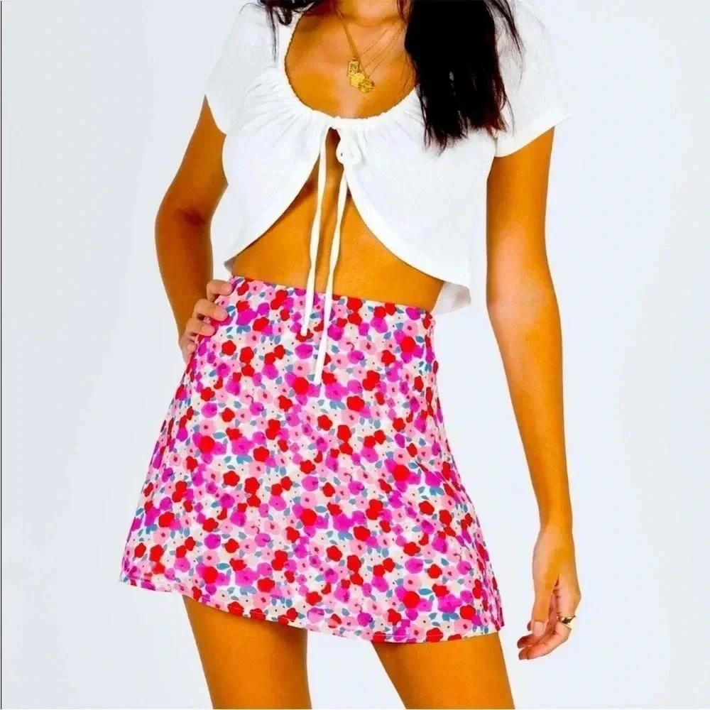 Princess Polly fine romance floral mini skirt